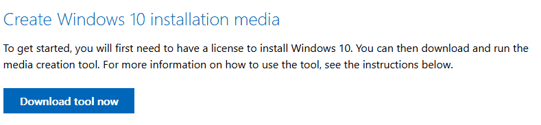 Install Windows 10 from USB